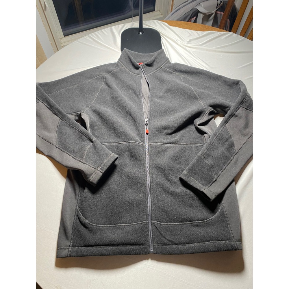 The North Face Mens Full Zip Fleece Jacket Charcoal Grey Mock Neck Medium
